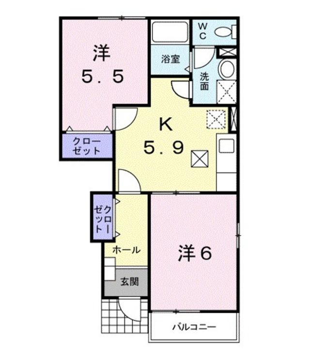 ハピネス Bの間取り