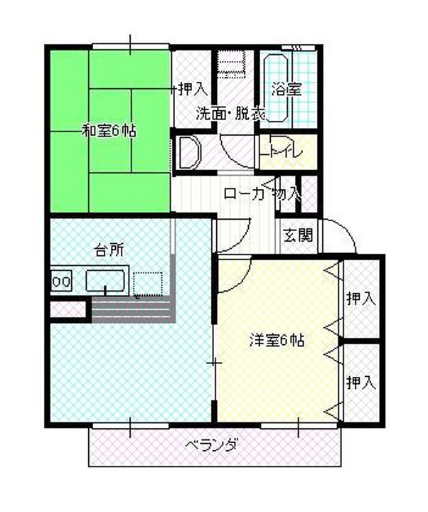山形県山形市東青田4(アパート)の賃貸物件の間取り