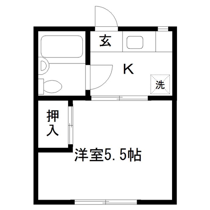 愛宕橋川村アパートの間取り