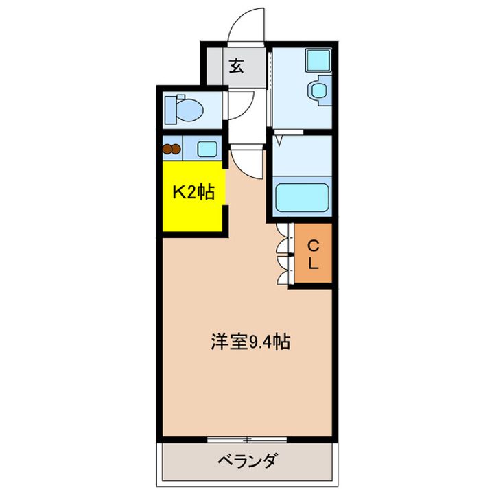 岐阜県岐阜市中鶉3の賃貸アパートの間取り