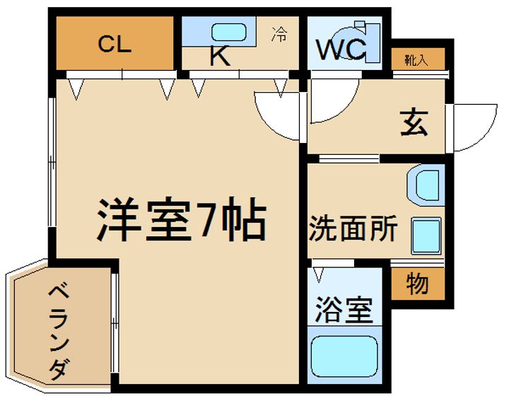 大阪府大阪市住吉区山之内3(マンション)の賃貸物件の間取り