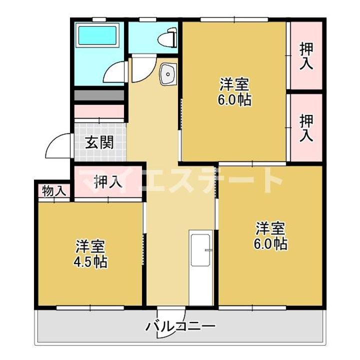 熊本県八代市松江町(マンション)の賃貸物件の間取り