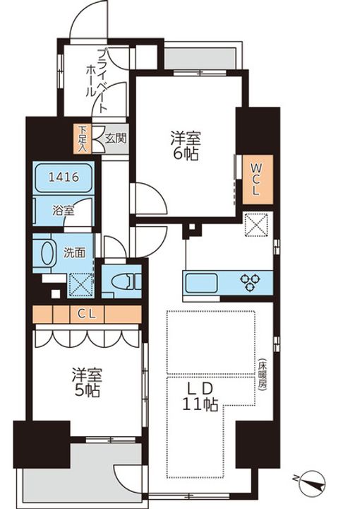 東京都文京区本駒込3(マンション)の賃貸物件の間取り