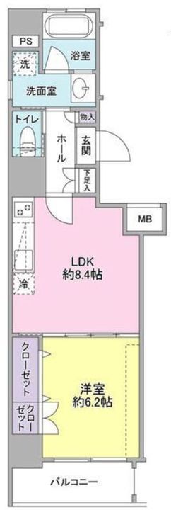 東京都中央区築地3(マンション)の賃貸物件の間取り