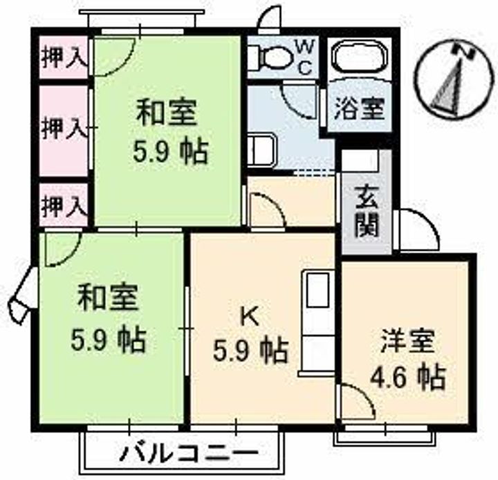 屋島フレグランス A棟の間取り