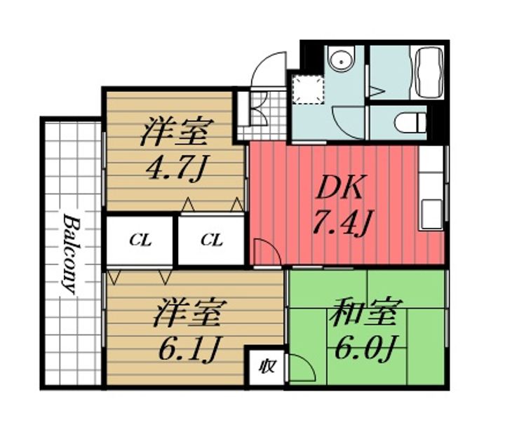 千葉県千葉市緑区おゆみ野3(アパート)の賃貸物件の間取り