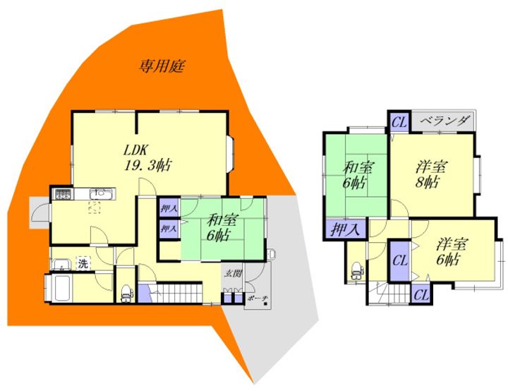広島県安芸郡熊野町萩原2(一戸建)の賃貸物件の間取り