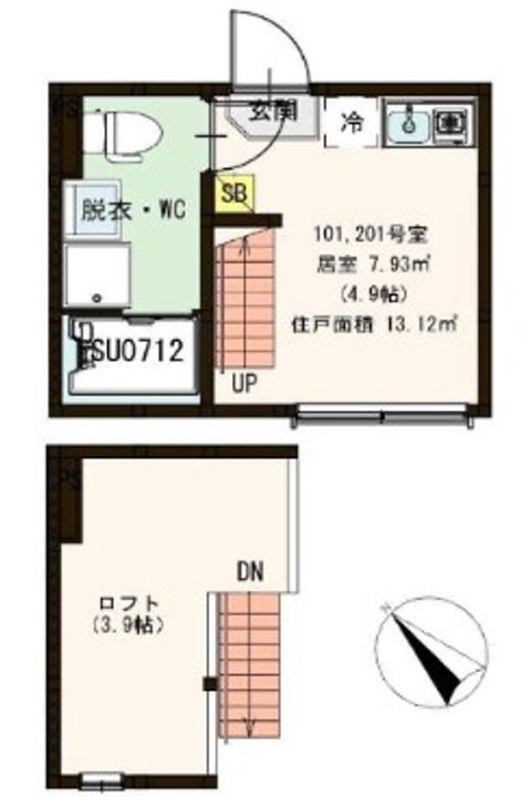 ハーモニーテラス大口通の間取り