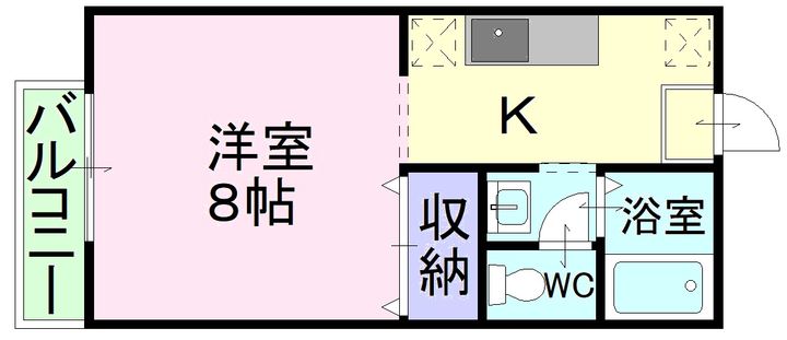 岡山県倉敷市西阿知町新田(アパート)の賃貸物件の間取り