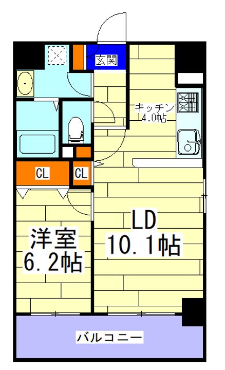 プレサンス中之島公園南の間取り