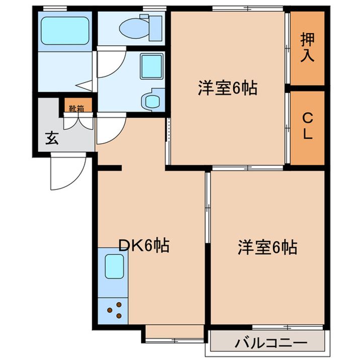 サングレイス浜村 B棟の間取り