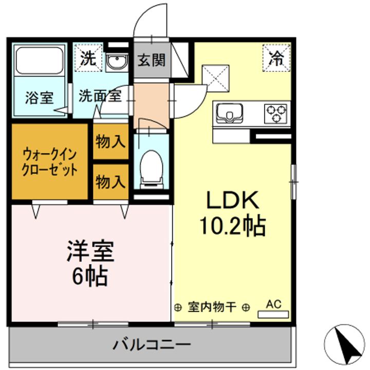 神奈川県横浜市旭区東希望が丘(アパート)の賃貸物件の間取り