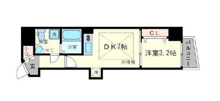 大阪府大阪市中央区平野町1の賃貸マンションの間取り