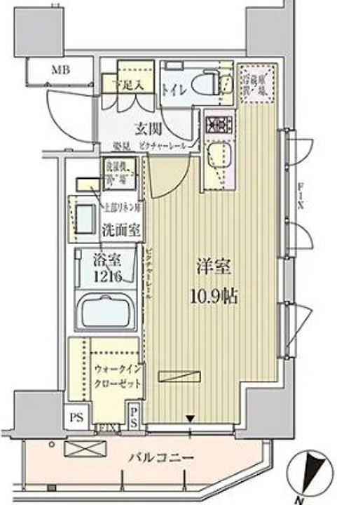 東京都港区赤坂3(マンション)の賃貸物件の間取り