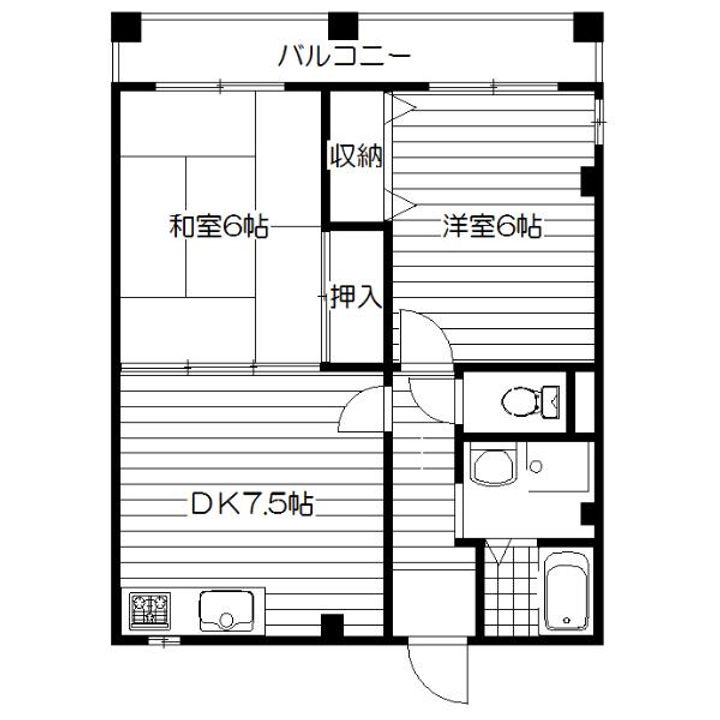 シャトー中三の間取り