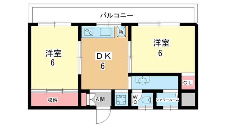 大阪府豊中市服部豊町1(マンション)の賃貸物件の間取り