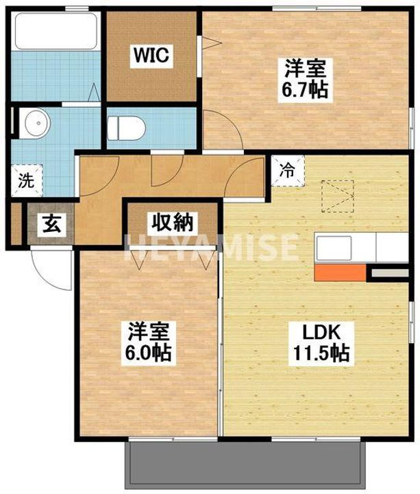 リベルタNAKAZATO A棟の間取り