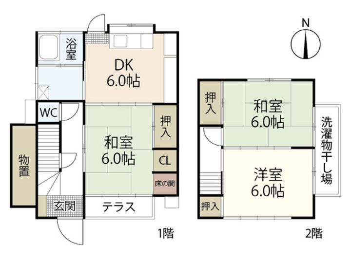 広島県安芸郡府中町宮の町4(一戸建)の賃貸物件の間取り
