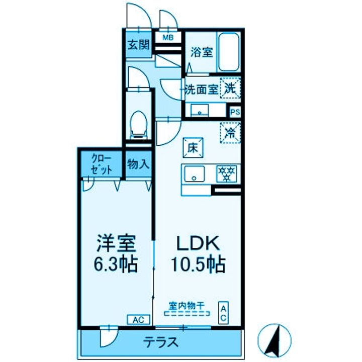 神奈川県横浜市鶴見区尻手1(アパート)の賃貸物件の間取り