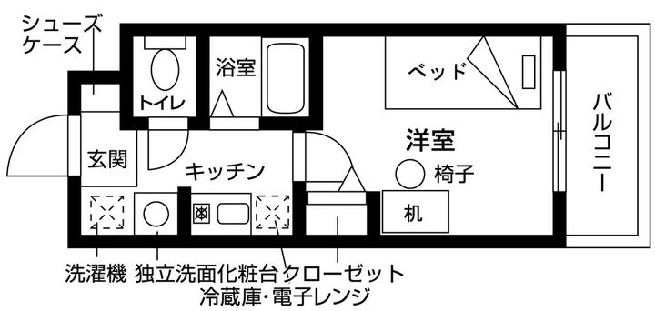 いとLab+レジデンスA棟(食事付き)の間取り