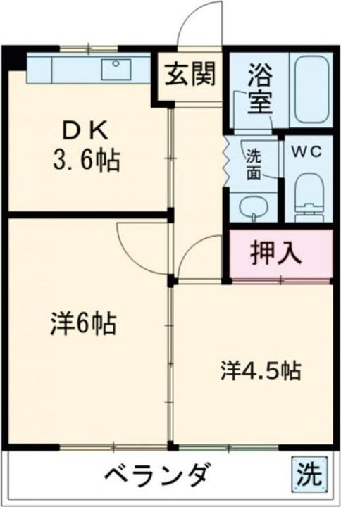 ハイツグリーンヒルBの間取り