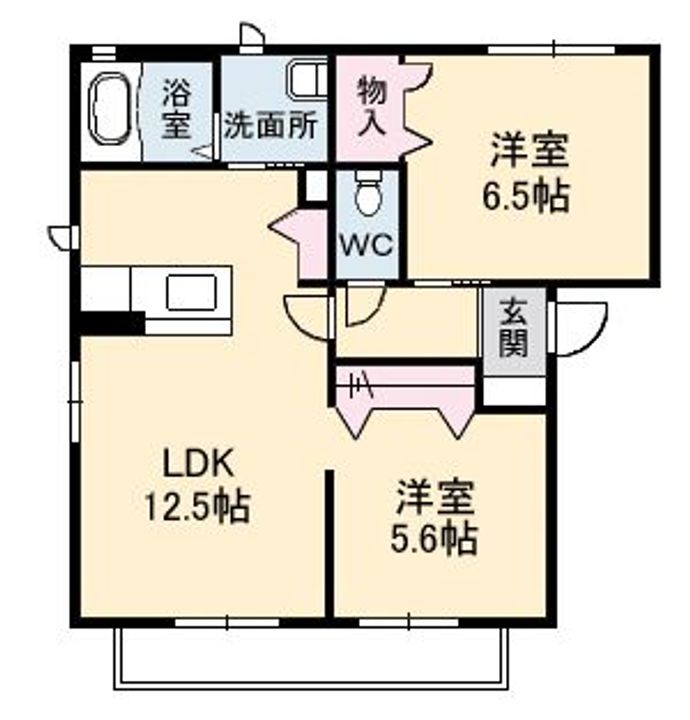 広島県広島市安芸区瀬野5(アパート)の賃貸物件の間取り