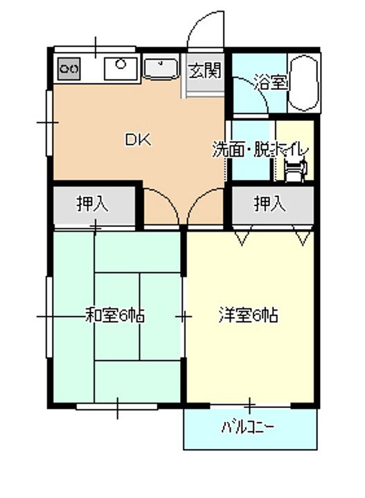 新潟県新潟市東区石山2(アパート)の賃貸物件の間取り