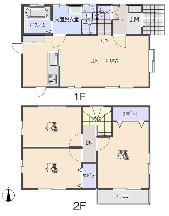 栃木県宇都宮市鶴田町(一戸建)の賃貸物件の間取り