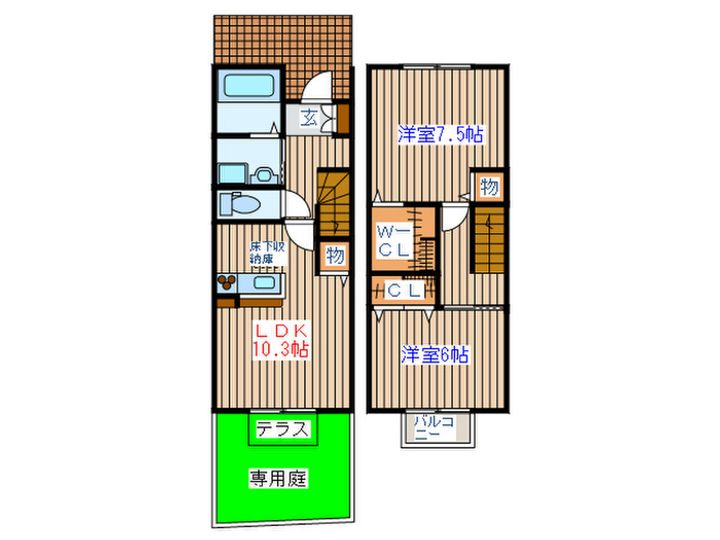 宮城県仙台市太白区八木山弥生町(一戸建)の賃貸物件の間取り