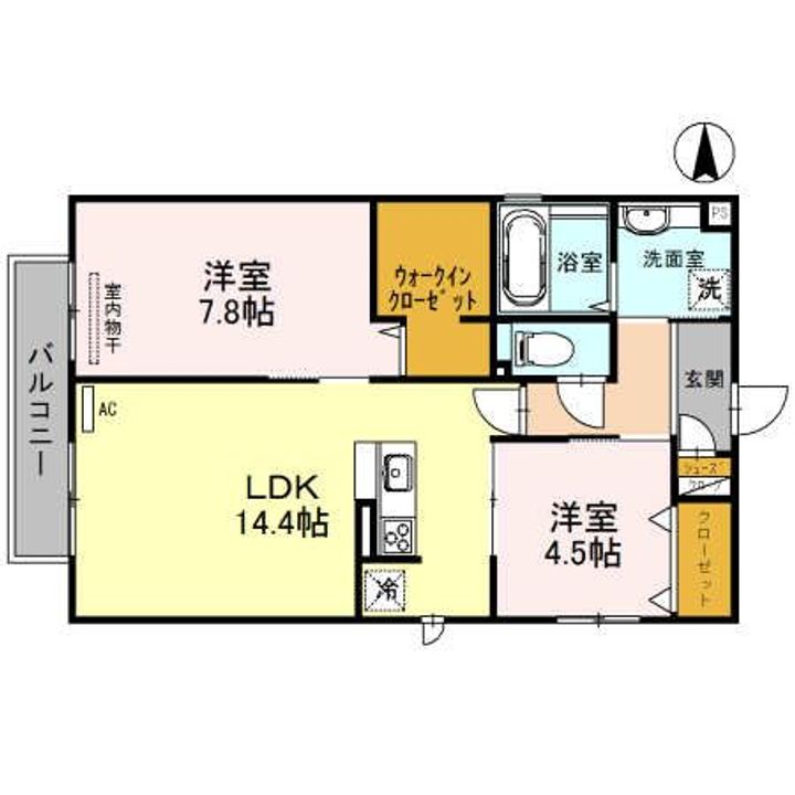 大阪府東大阪市横小路町5(アパート)の賃貸物件の間取り