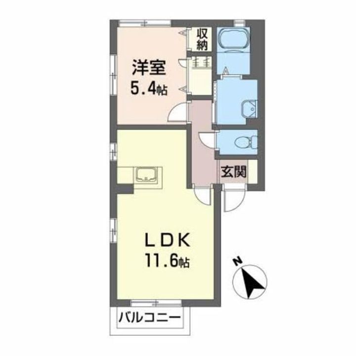福島県福島市野田町字上谷地(アパート)の賃貸物件の間取り