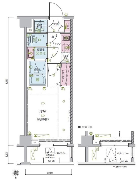 東京都北区堀船2(マンション)の賃貸物件の間取り