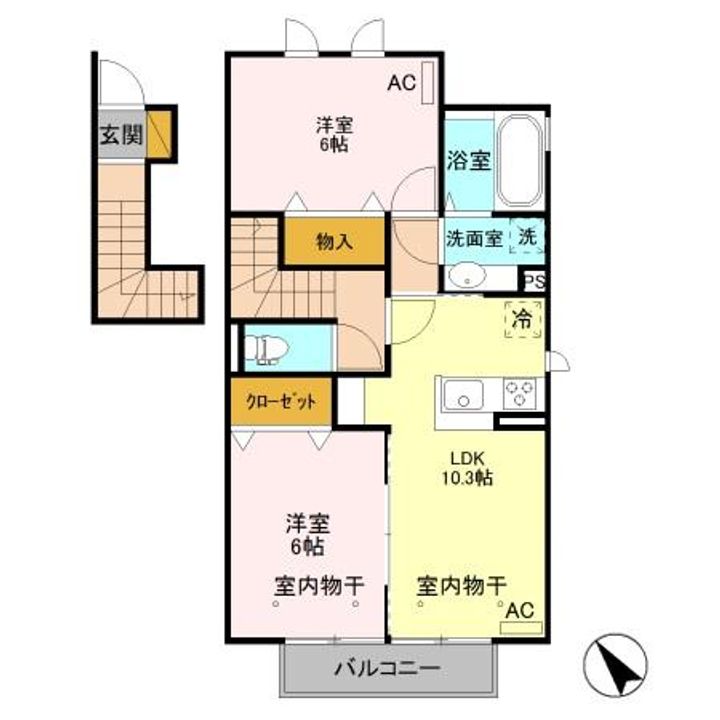 栃木県下都賀郡野木町大字潤島(アパート)の賃貸物件の間取り