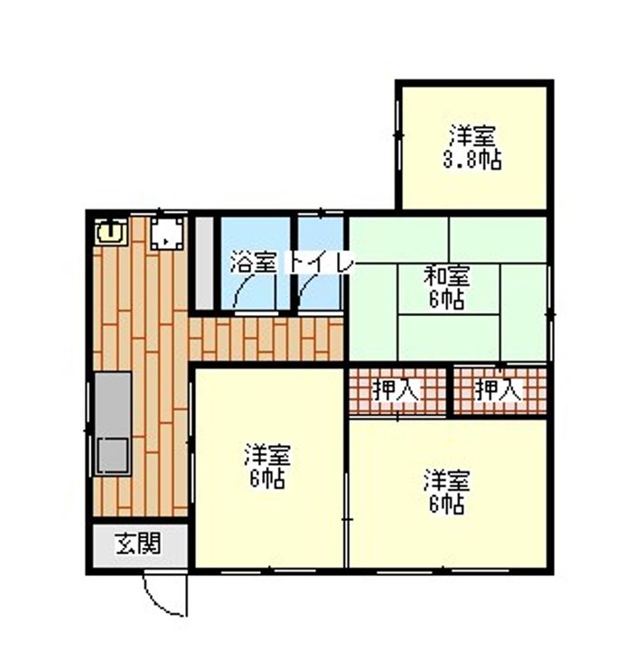 岩手県大船渡市猪川町字轆轤石(一戸建)の賃貸物件の間取り
