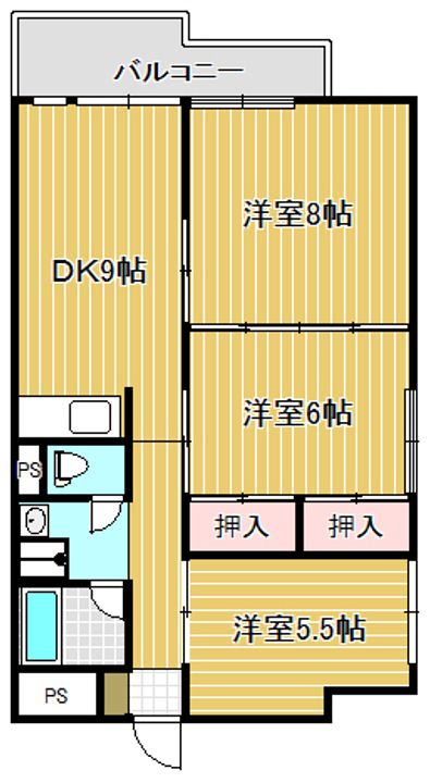 銀杏町庄司マンションの間取り