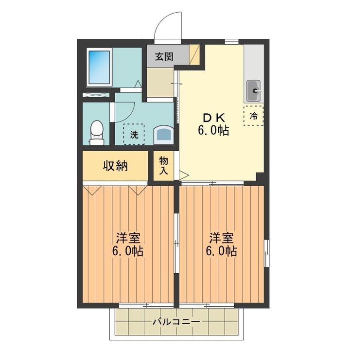 東京都八王子市中野町(アパート)の賃貸物件の間取り