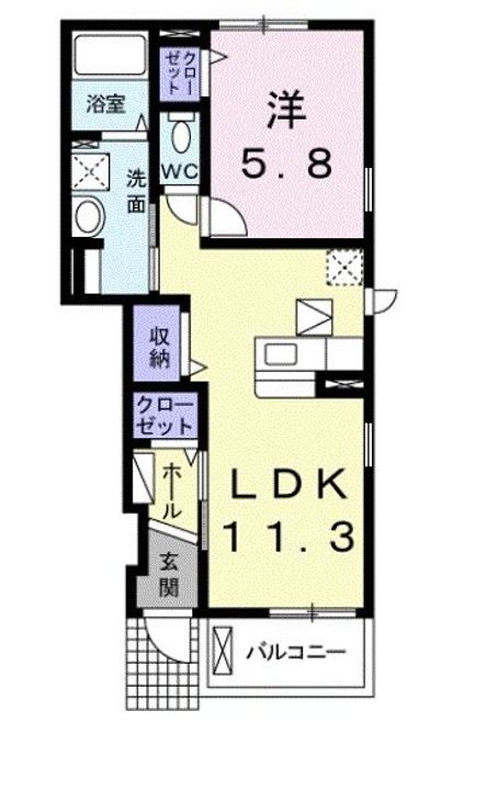 大阪府和泉市王子町1(アパート)の賃貸物件の間取り