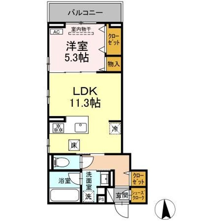 広島県広島市南区宇品御幸5の賃貸アパートの間取り