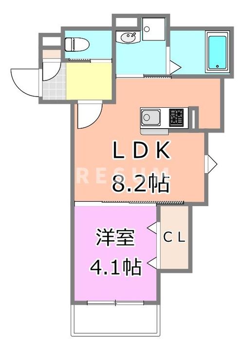 千葉県千葉市中央区長洲2(アパート)の賃貸物件の間取り