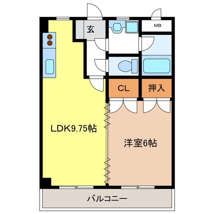 岐阜県岐阜市鏡島中1(アパート)の賃貸物件の間取り