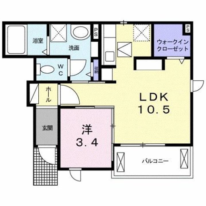 福島県郡山市富久山町久保田字宮田(アパート)の賃貸物件の間取り