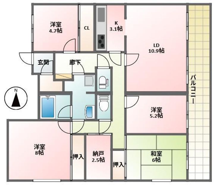 桜上水マンションの間取り