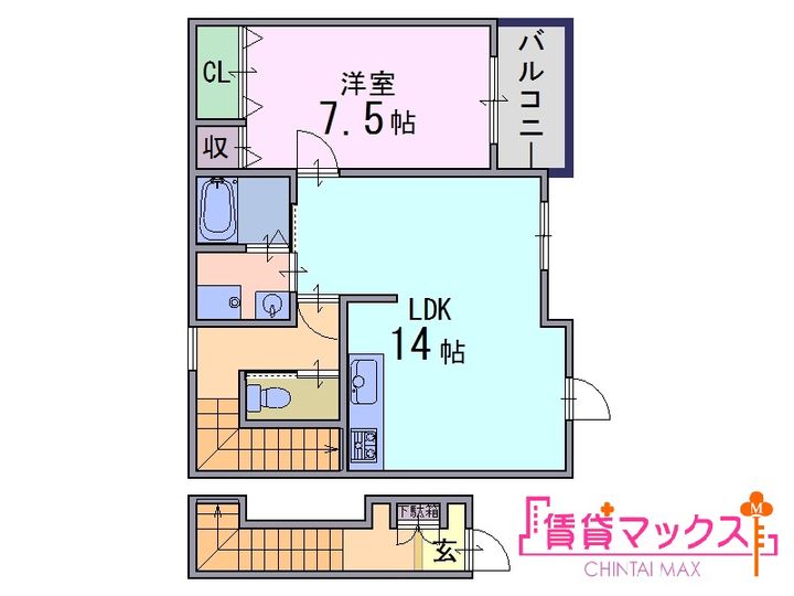 奈良県橿原市鳥屋町(アパート)の賃貸物件の間取り