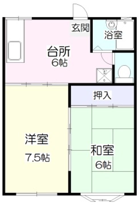 宮城県仙台市太白区西中田7(アパート)の賃貸物件の間取り