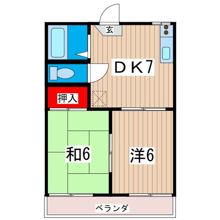 茨城県日立市多賀町3(アパート)の賃貸物件の間取り