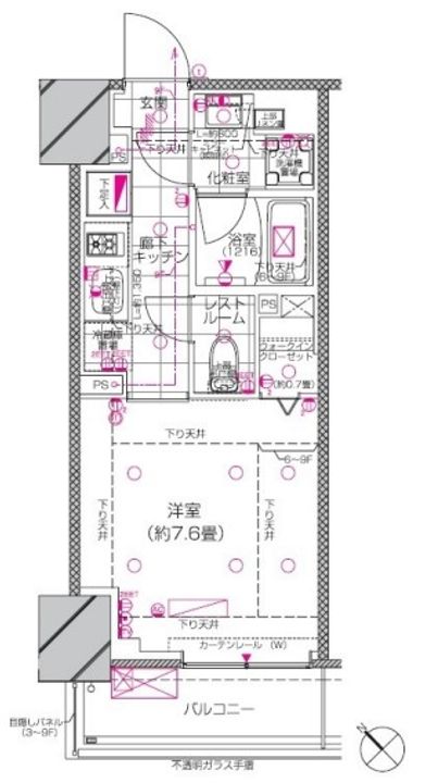 東京都港区赤坂6(マンション)の賃貸物件の間取り