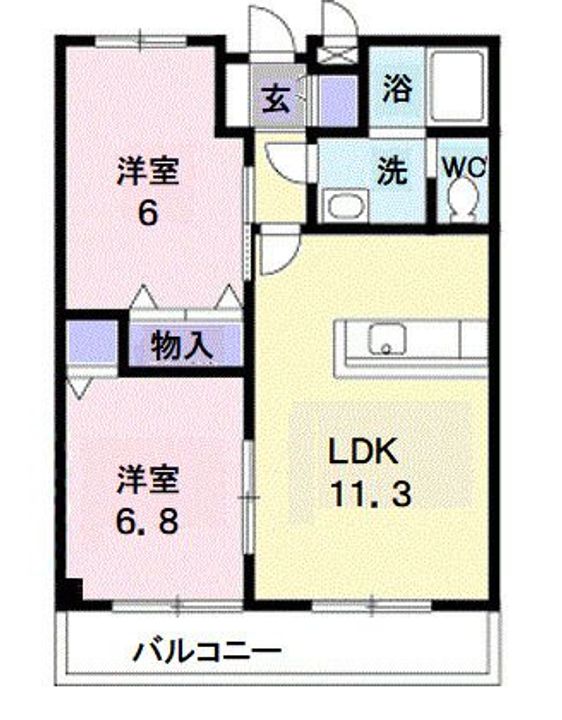 福島県福島市北矢野目字原田(アパート)の賃貸物件の間取り