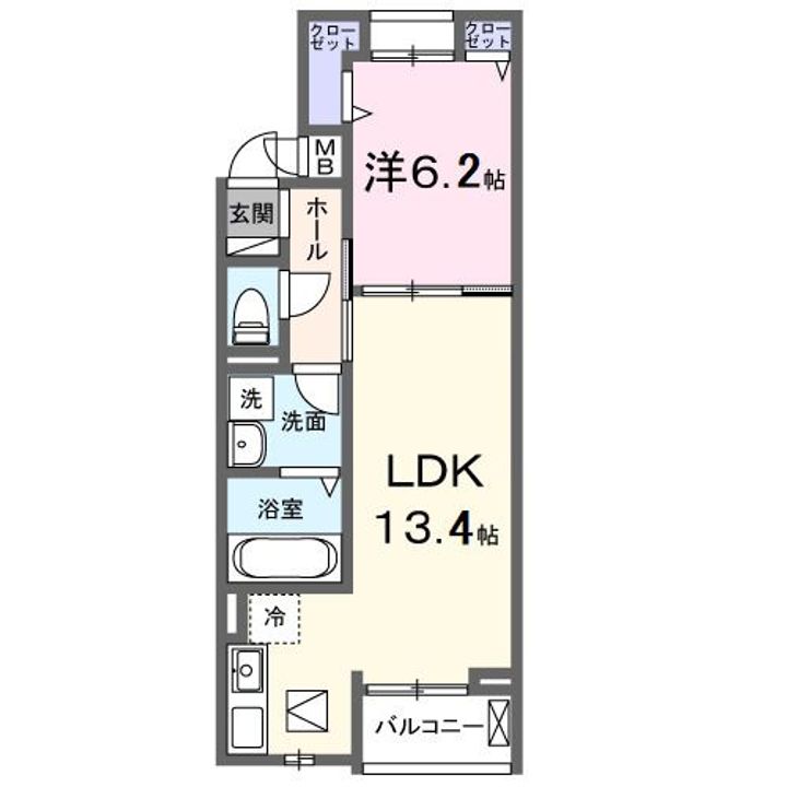 大阪府寝屋川市打上元町(アパート)の賃貸物件の間取り