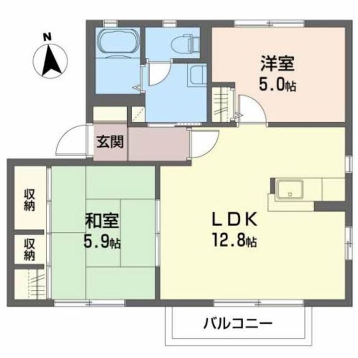 福島県福島市笹谷字前谷地(アパート)の賃貸物件の間取り