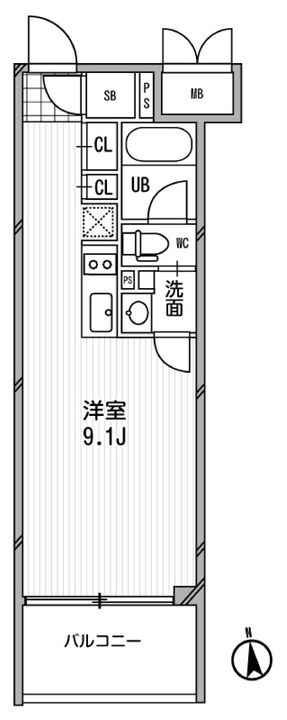 東京都港区芝公園1(マンション)の賃貸物件の間取り